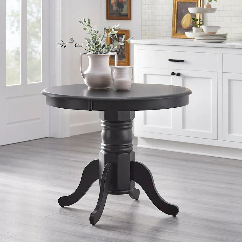 Matte Black Round Dining Table - 40