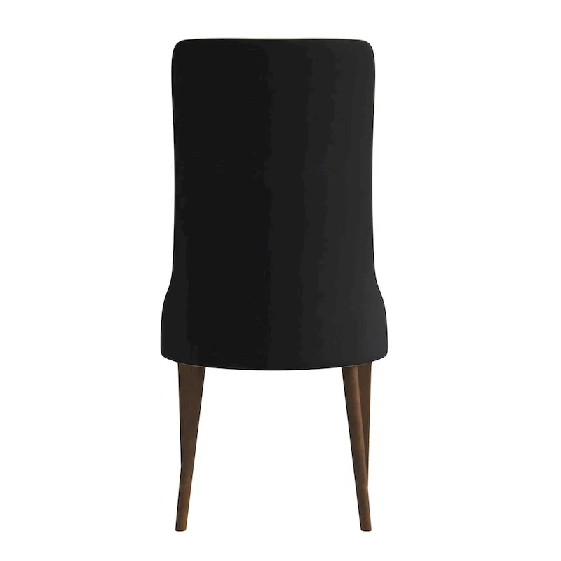 High-Back Dining Chair Upholstered in Leather with Ash Wood Legs Elm Collection