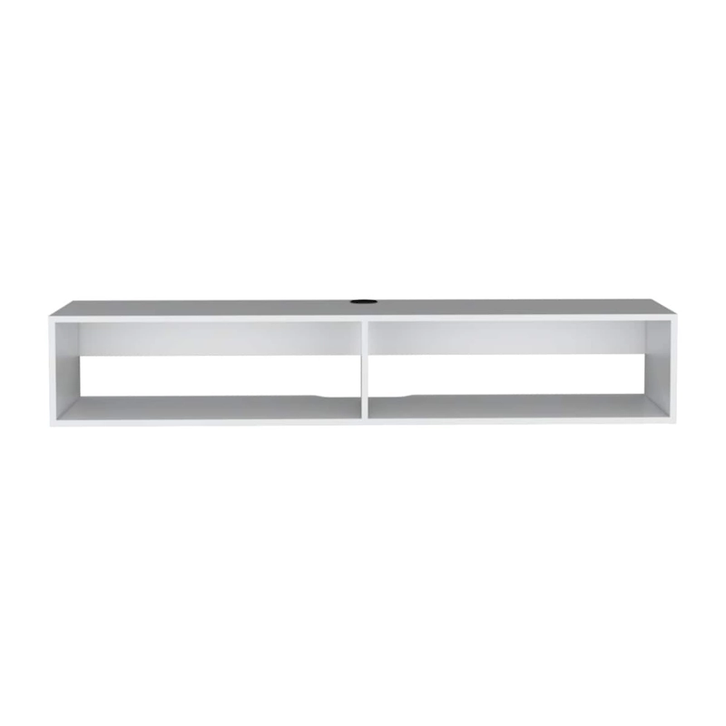 Modern TV Console Wall Mounted 59  Floating Media Stand with Shelves and Cable Management - 10.4H x 59.1W x 12.6D