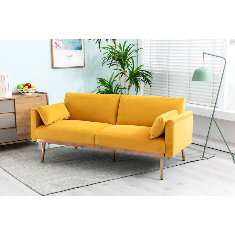 Velvet Upholstered Convertible Loveseats Sleeper Sofa