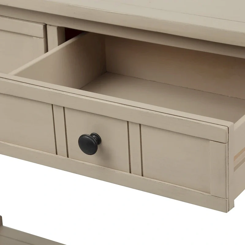 Modern Console Table with Two Drawers and Bottom Shelf