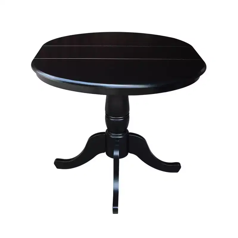 36 Round Top Pedestal Dining Table with 12 Drop Leaf - International Concepts
