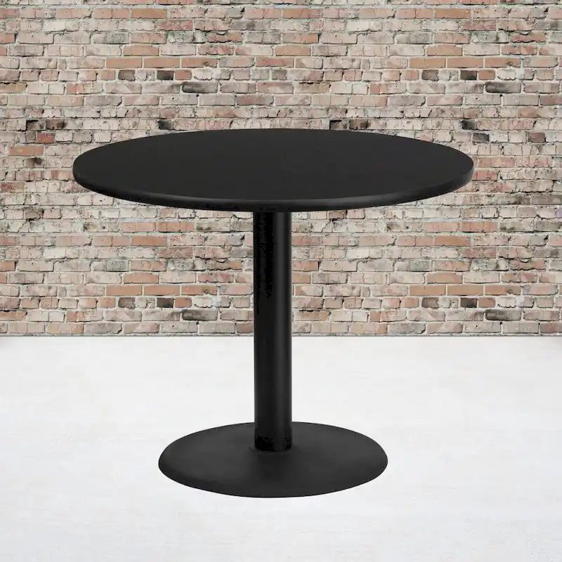 36 Round Laminate Table Top with 24 Round Table Height Base - 36W x 36D x 31.125H - 36W x 36D x 31.125H