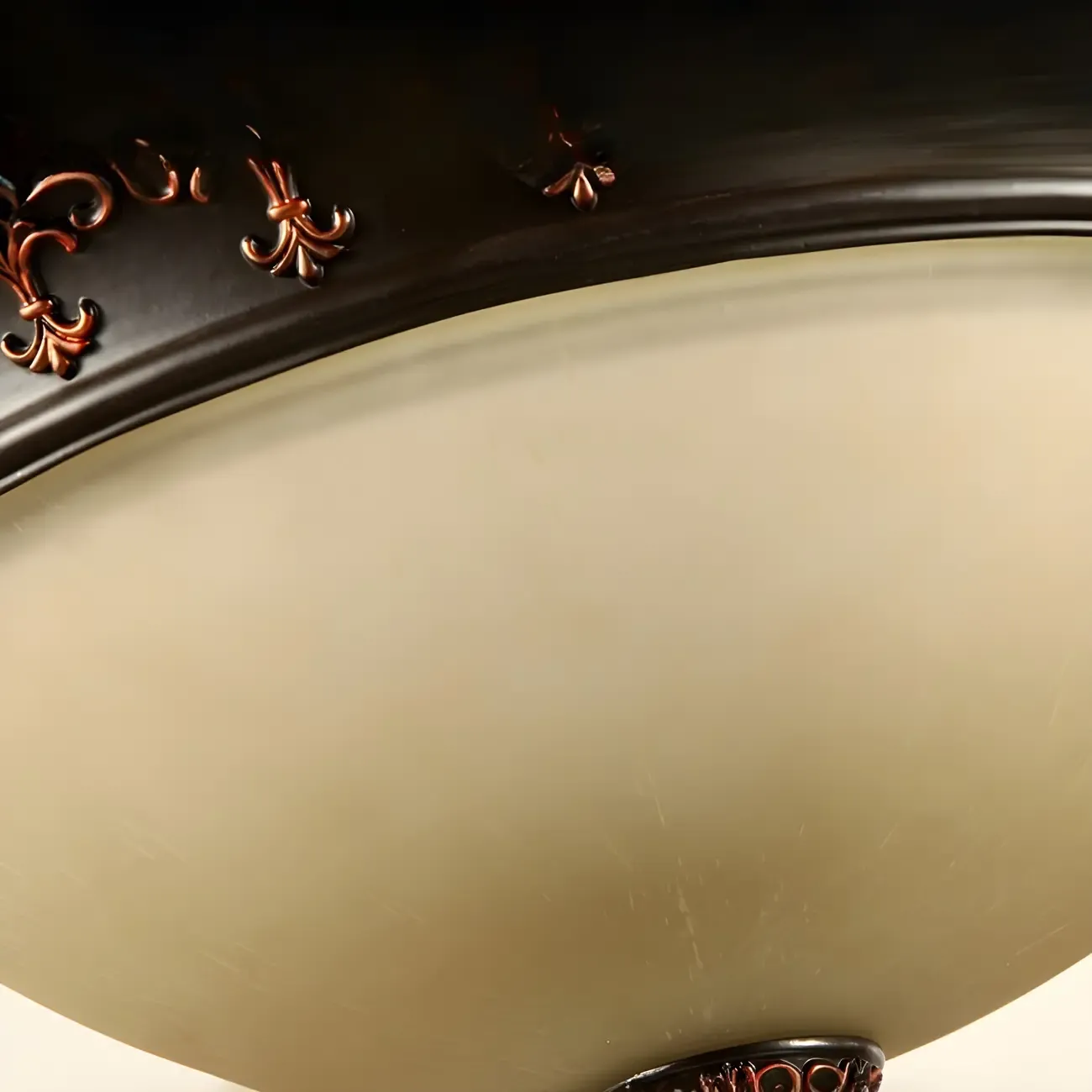 Frosted Glass Brown 3-Light Barn Semi Flush Ceiling Light