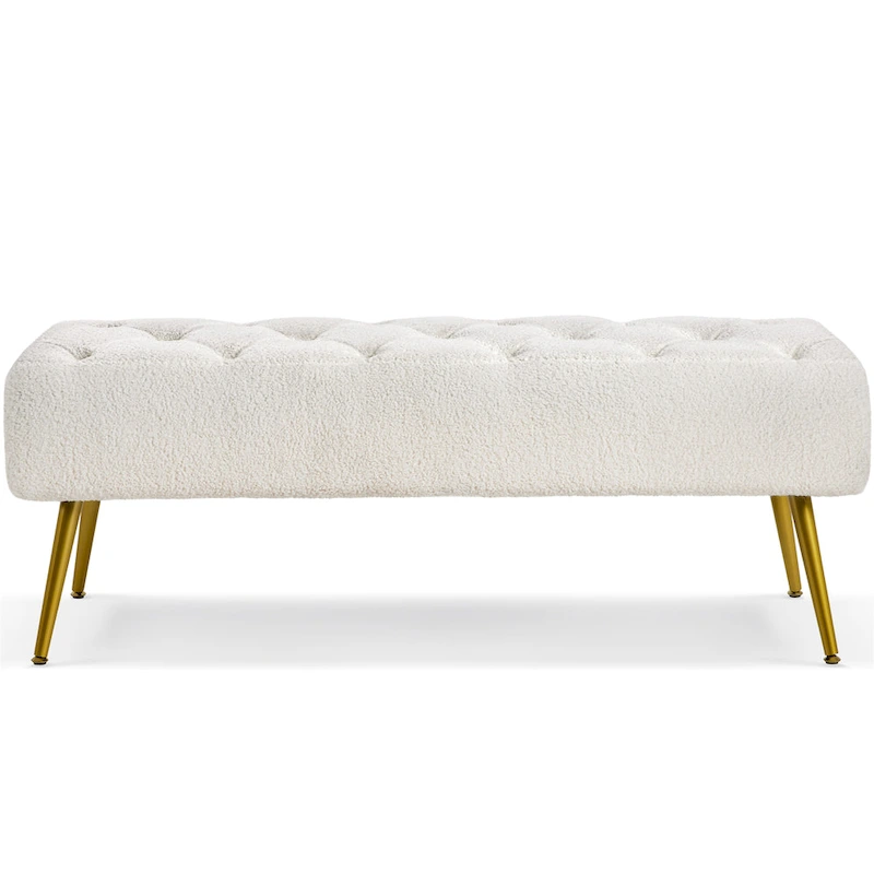 Yaheetech Upholstered Footstool Velvet Ottoman Button-Tufted Table Bench - 451617