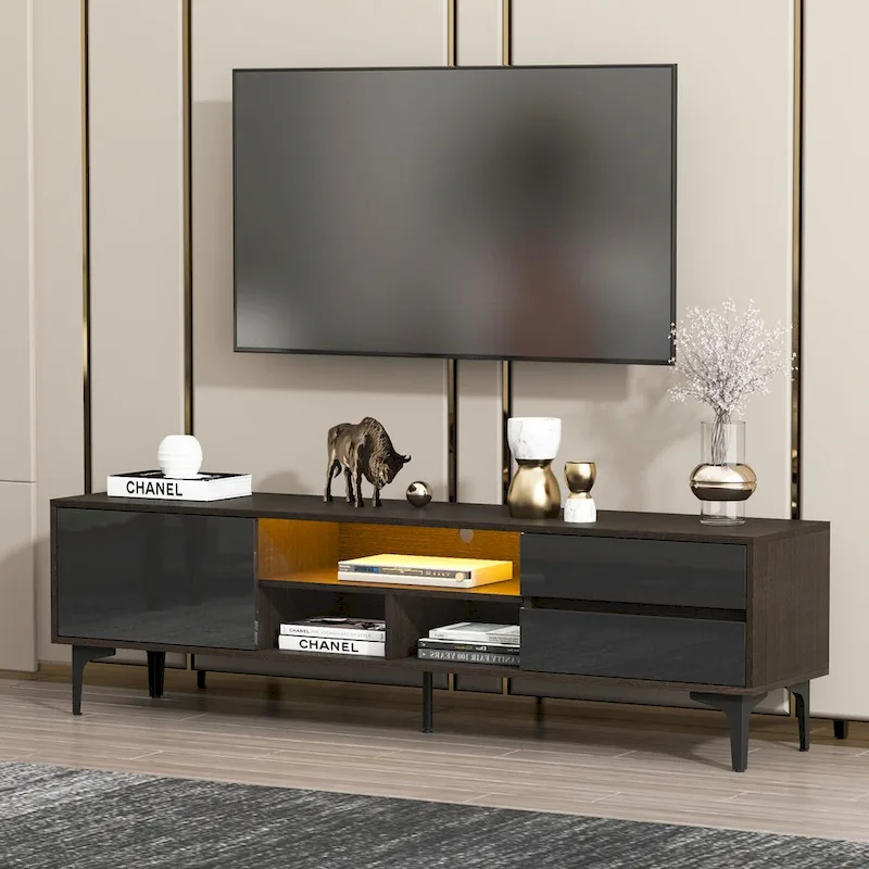 TV Cabinet,entertainment center with LED remote control lights