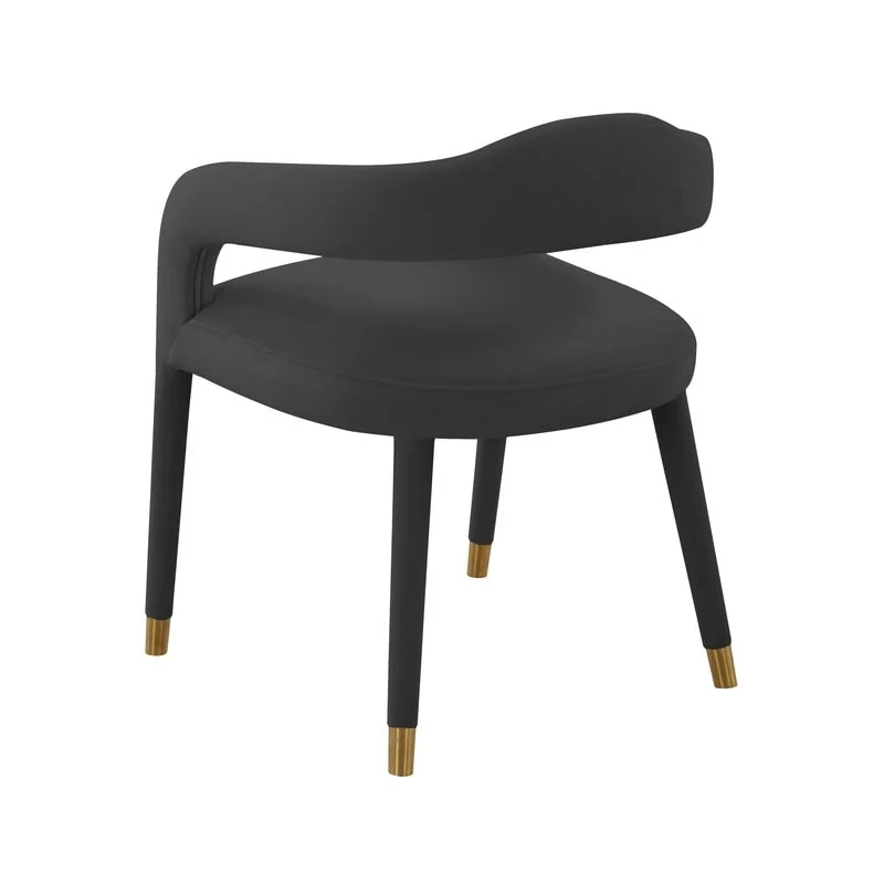 Green Velvet Dining Chair - Single Seater with Gold Legs