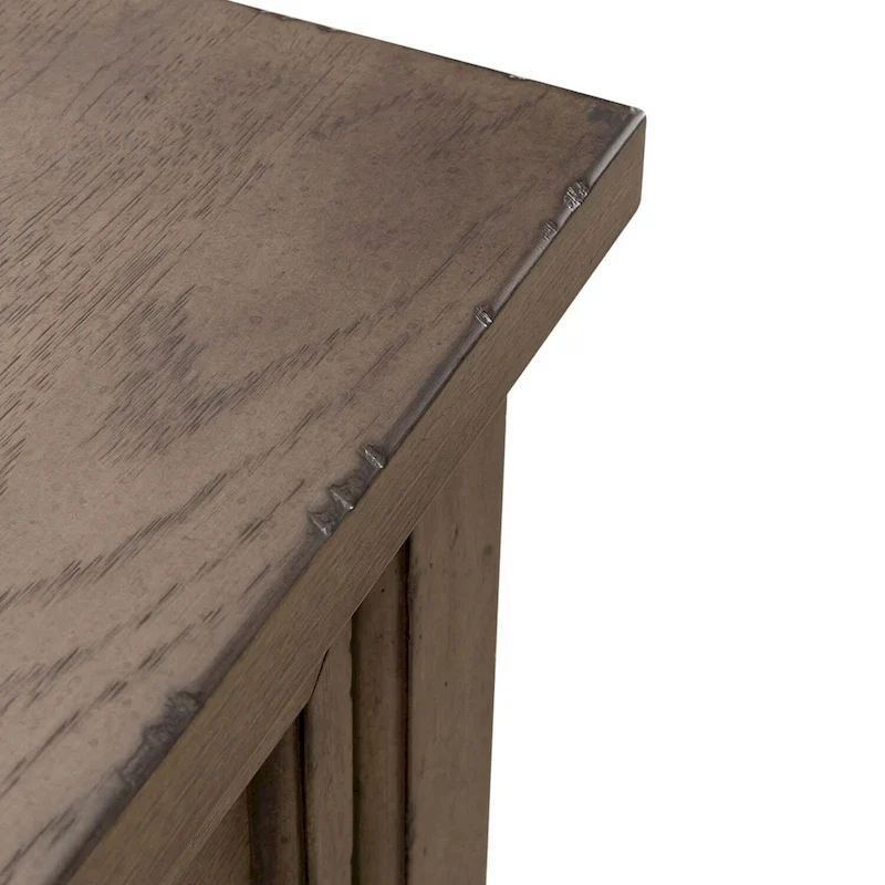 Nightstand - Dusty Taupe, 2 Drawers, Charging Station, Brass Hardware, 28W x 28H, Farmhouse