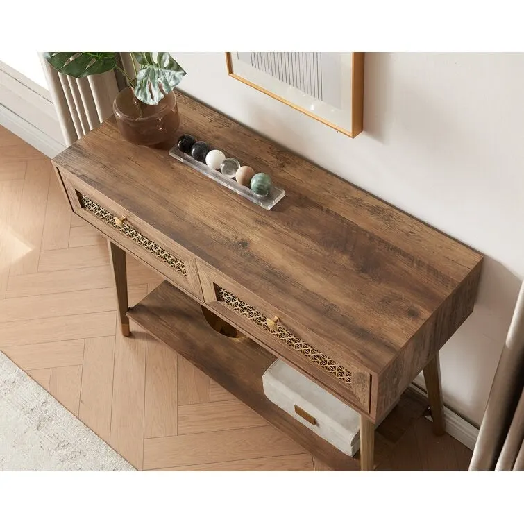 41.9 Wood 2-Drawer Console Table