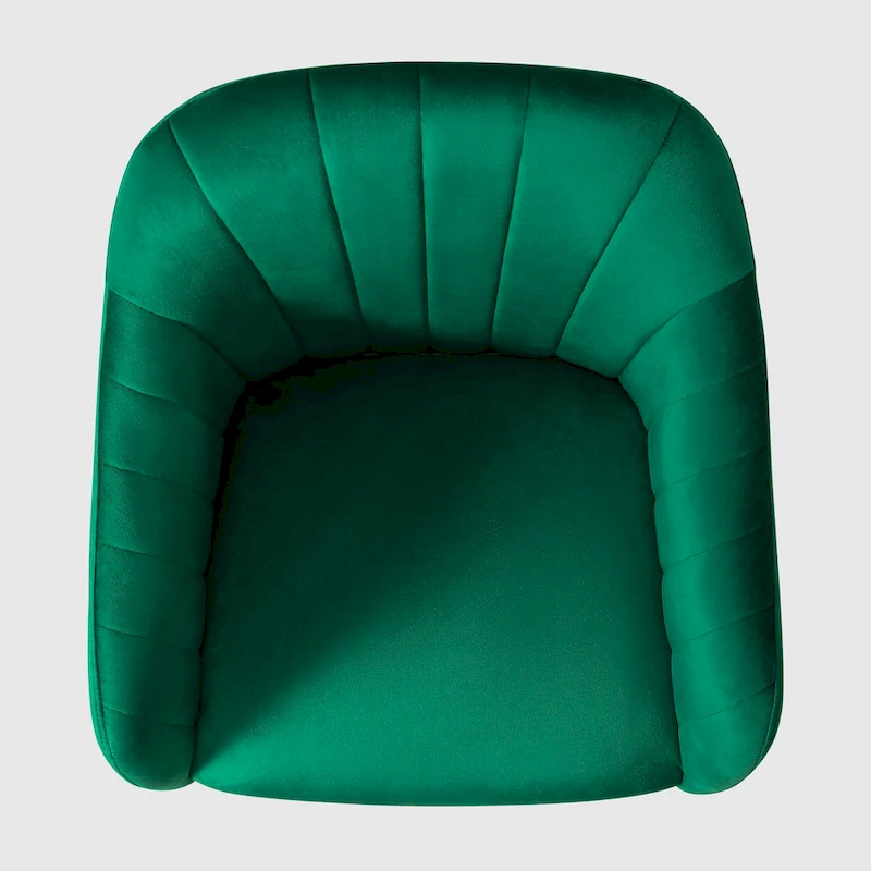 Farrah Velvet Tufted Adjustable Height Swivel Office Vanity Chair with Gold Base