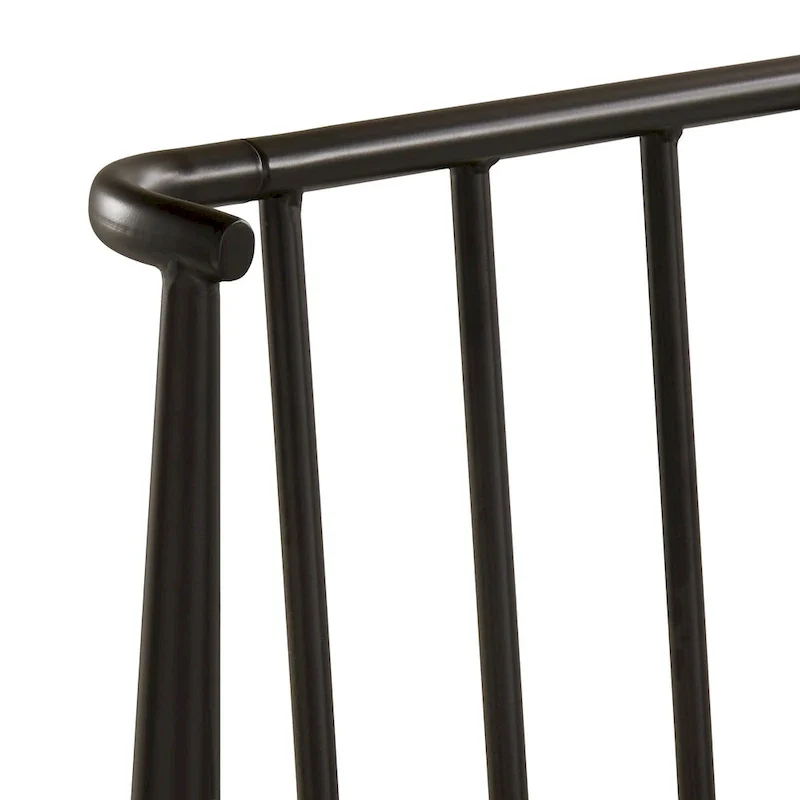 Matte Black Finish Metal Queen Bed