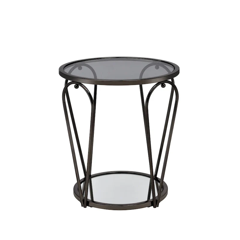Gables Glam 20-inch Glass Top 1-Shelf End Table by Furniture of America