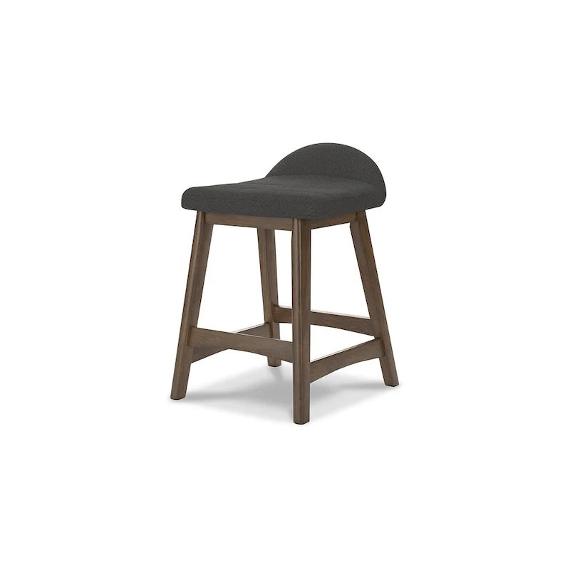Counter Height Bar Stool, Set of 2, Mid-Century, Polyester, Foam Cushion, Hardwood Frame, Seats 2, Charcoal/Teal/Grey/Yellow