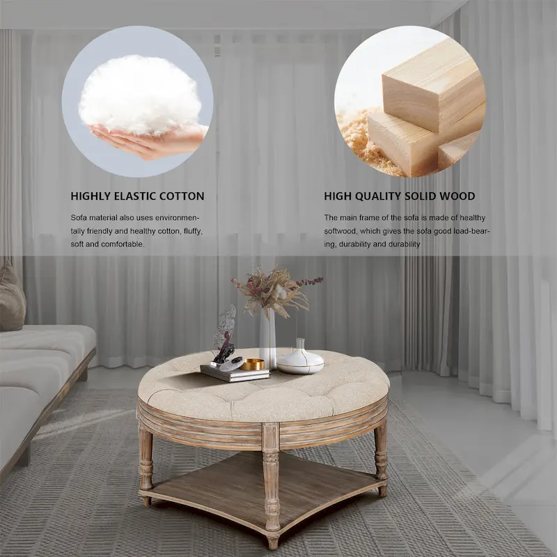 Large Round Ottoman Coffee Table