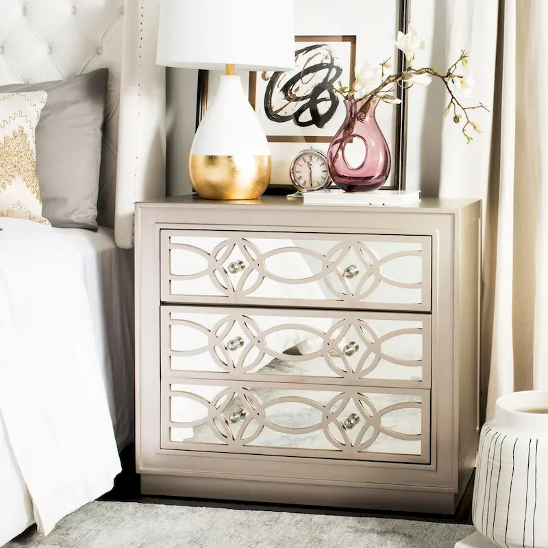 Tiny 3-Drawer Nickel Storage Chest - 32Wx16Dx29H