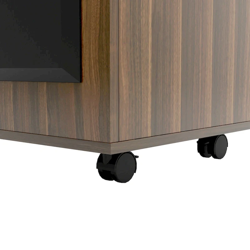 DH BASIC Urban Two-Drawer Mobile File Cabinet with Iron Bar Pulls by Denhour