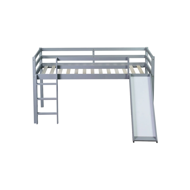 Twin Loft Bed with Slide and Low-Profile Design