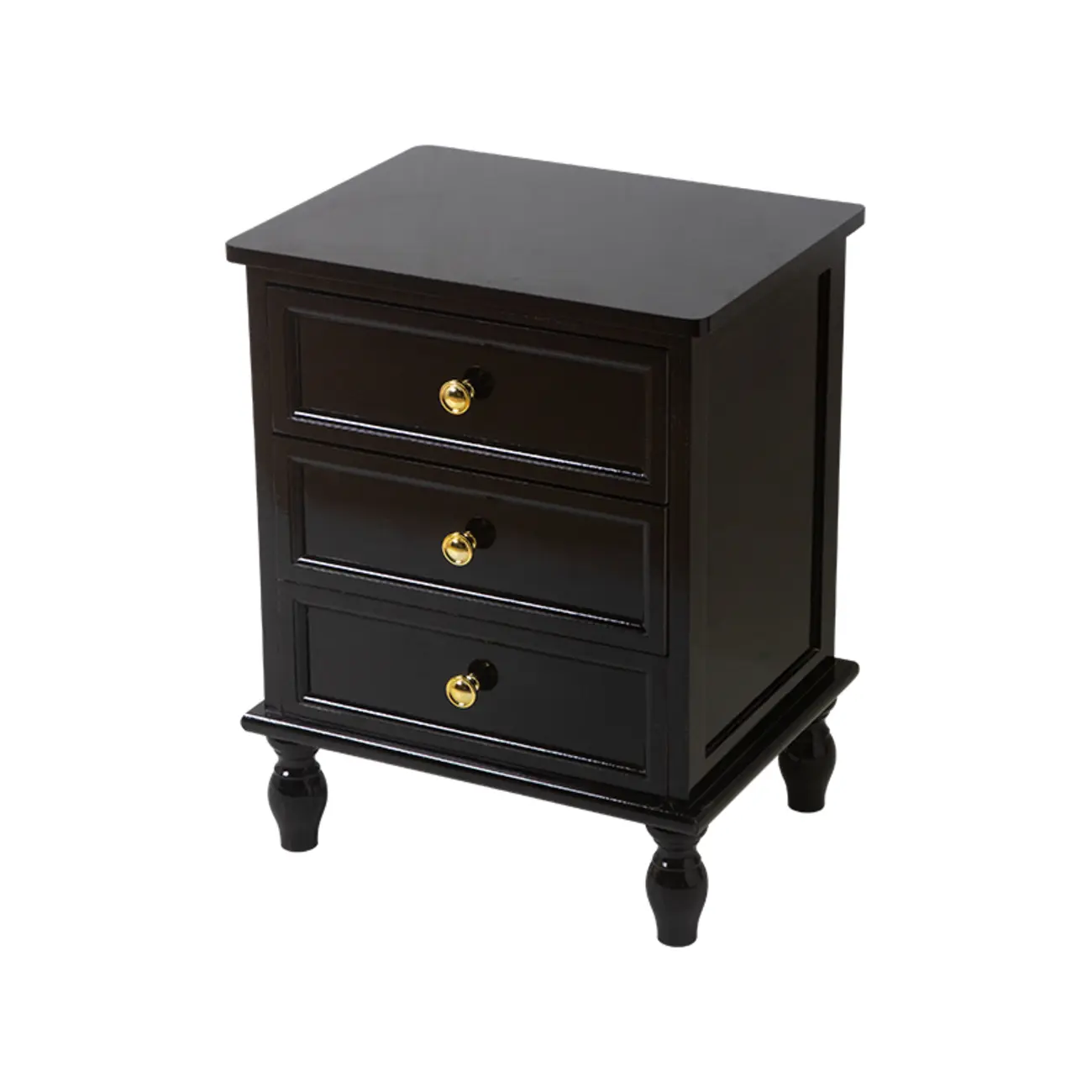 Classic Pure White Wood 3-Drawer Nightstand