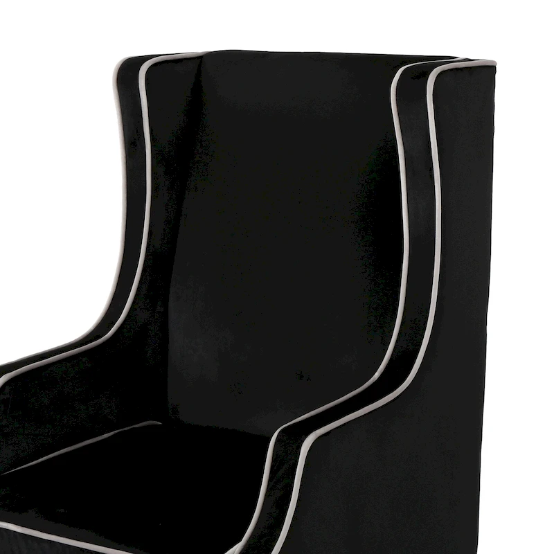 25.9 High Back Velvet Club Chair with Wide Backrest