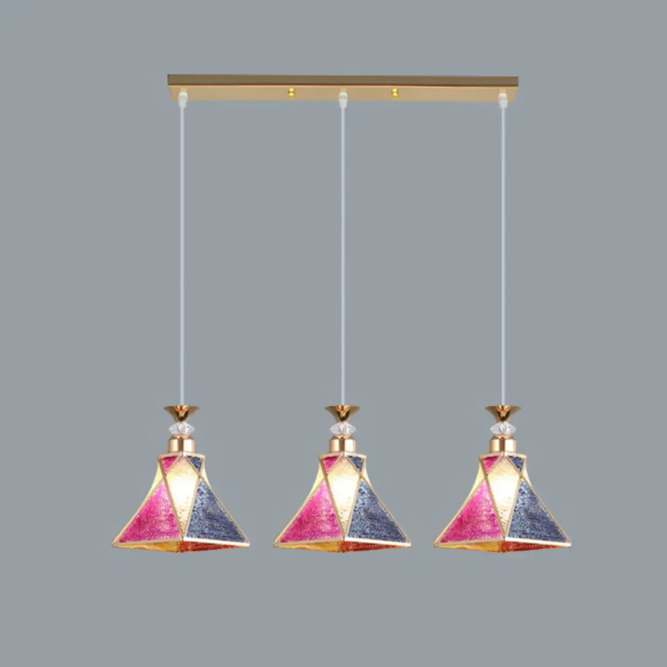 3 Lights Tapered Shape Plastic Modern Adjustable Height Light