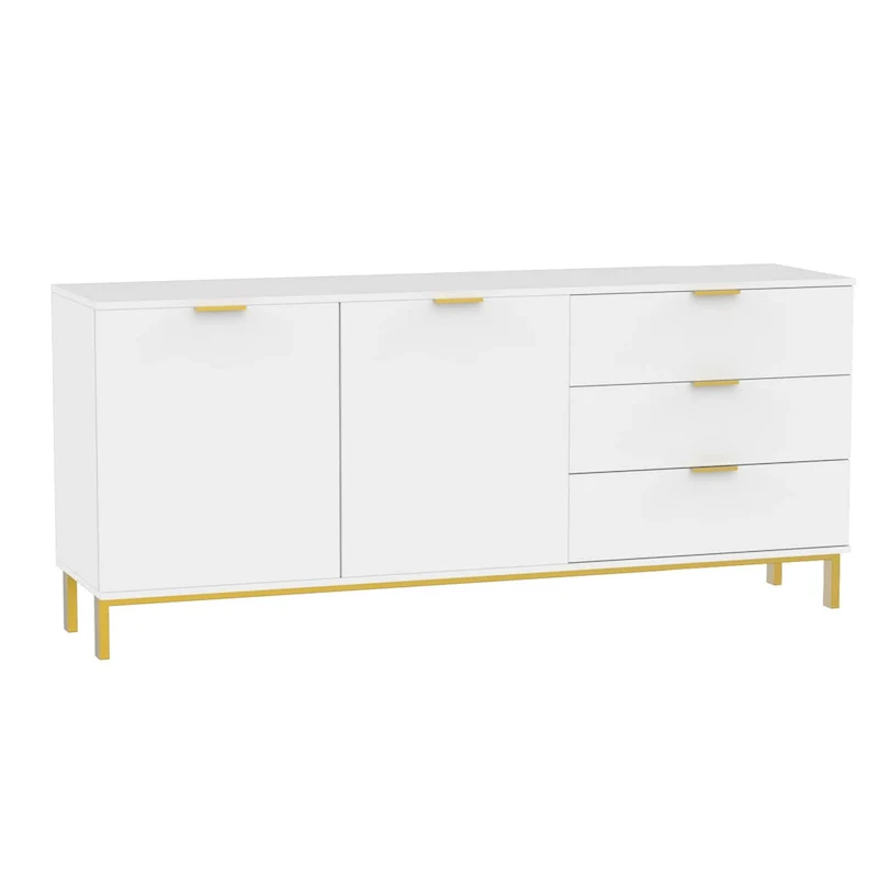 Timechee Buffet Sideboard Credenza Console with 3 Drawers