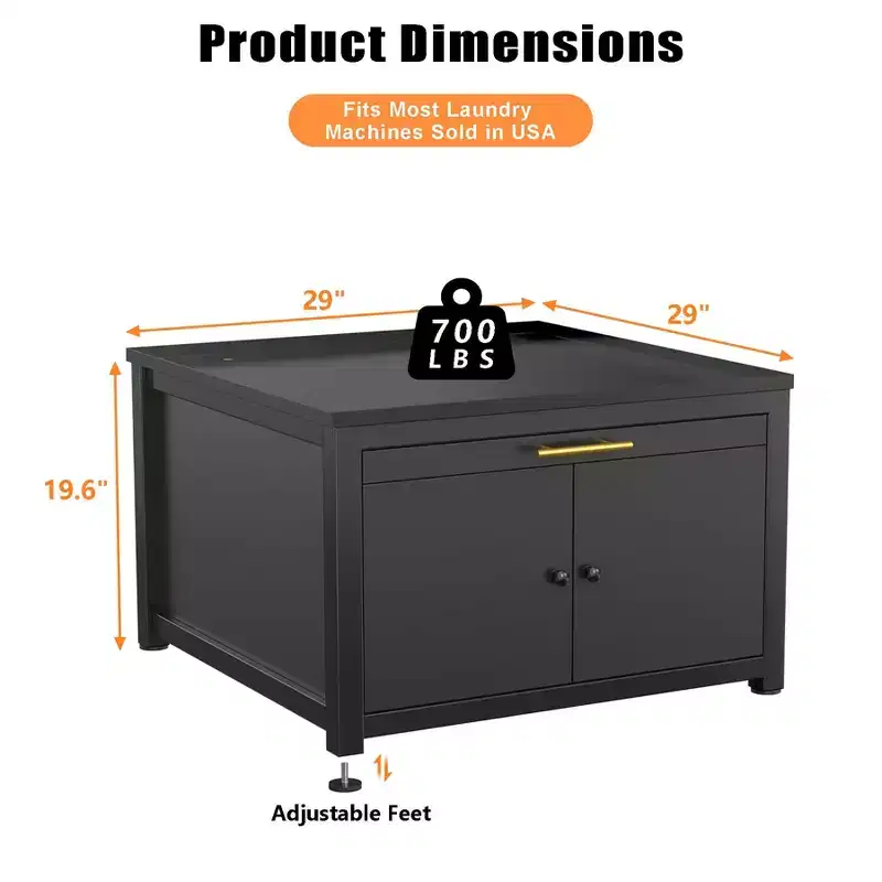 Black / White Heavy-Duty Metal Washer & Dryer Pedestal Stand – Single Unit, Anti-Vibration