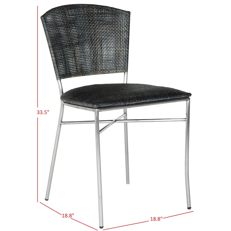 SAFAVIEH Iroda Black Dining Chair (Set of 2) - 17.5 x21.8 x33.3  - 18Wx22Dx33H