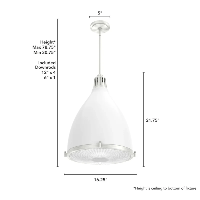 Hunter Bluff View Retro 16  3-Light Pendant - Kitchen Island, Dining Room, Entry - Mid-Century Modern, Industrial, Transitional