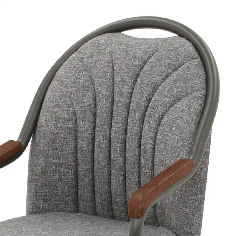 Chromcraft Douglas Caster Dining Chairs in Chestnut, Gray Finish (Set of 2)