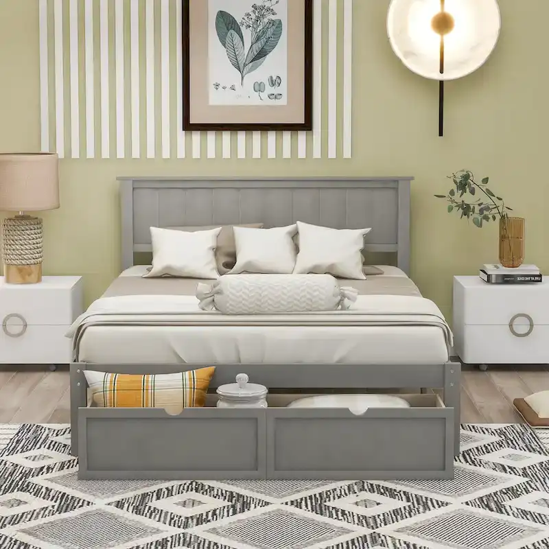 Platform Bed with Storage Drawer