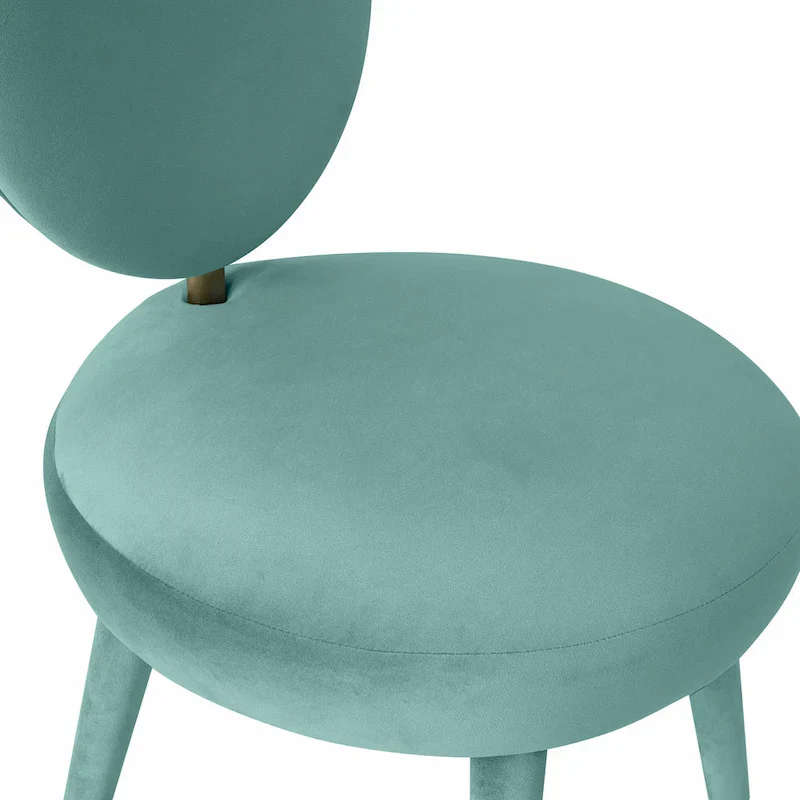 Kylie Oval-back Armless Velvet Dining Chair
