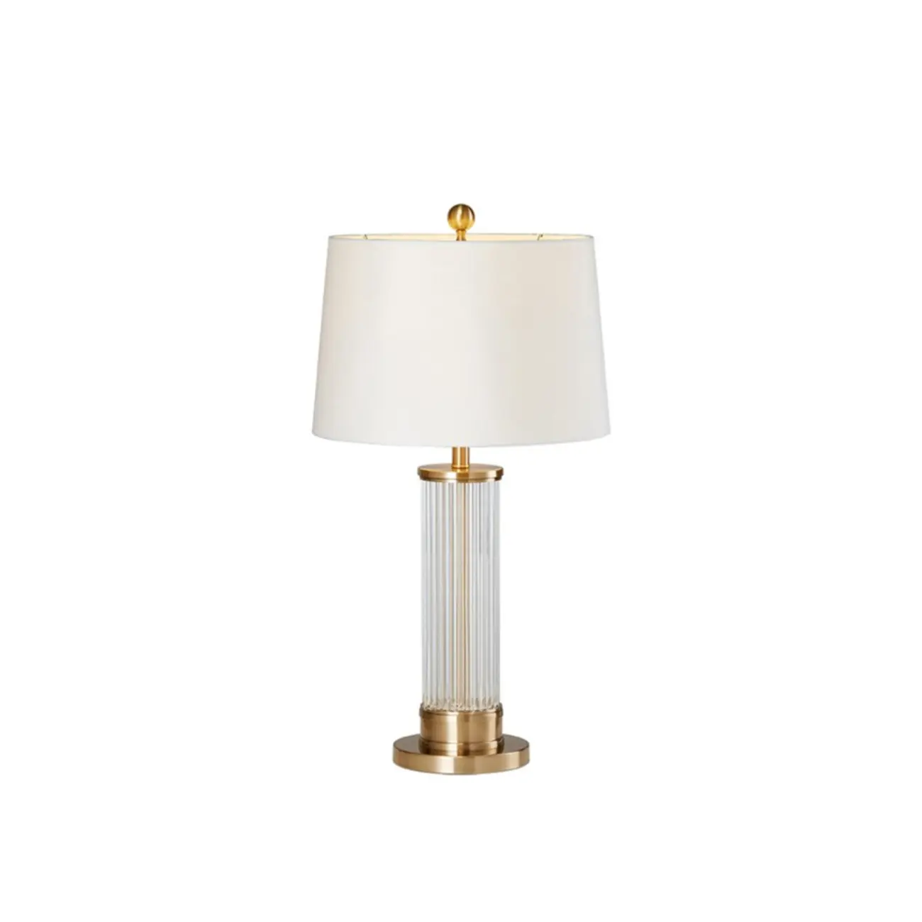 Modern Elegant Barrel Gold LED Table Lamp Fabric Shade