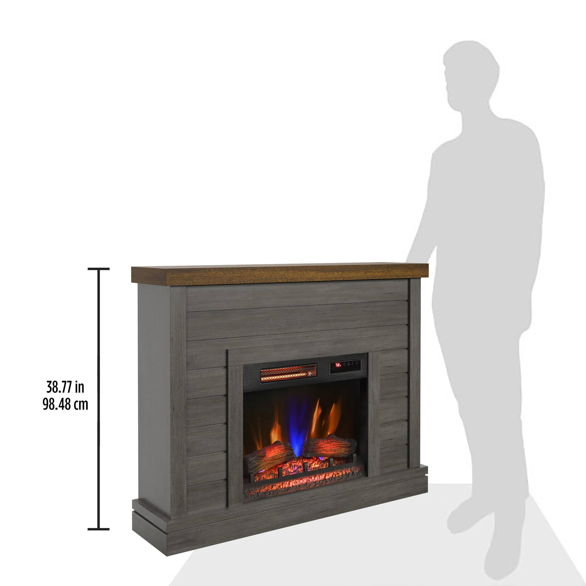 duraflame? Farmhouse Shiplap Electric Fireplace Wall Mantel