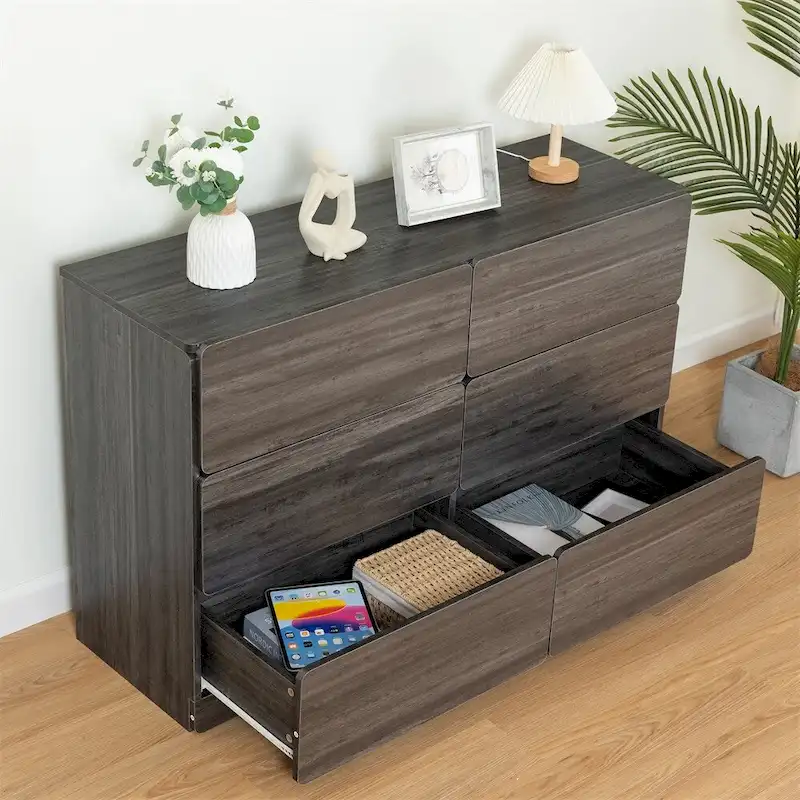Wood Drawer Dresser Cabinet with Six Drawers