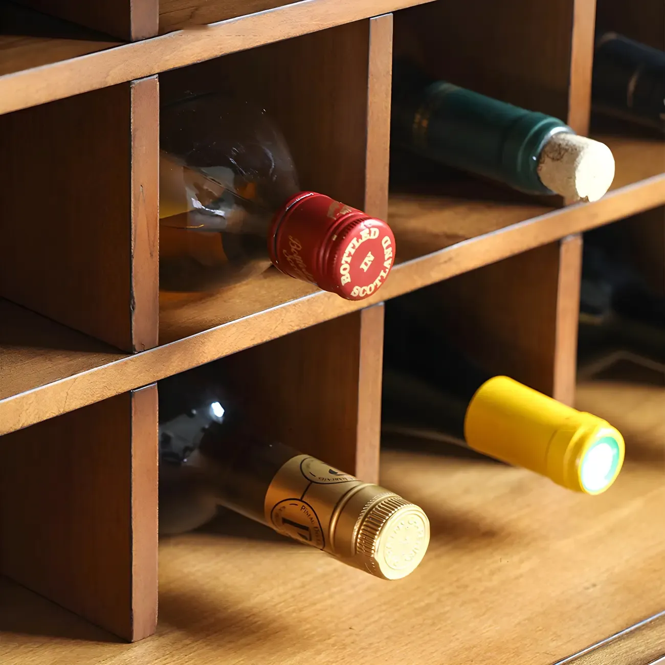 Stackable Rustic Medium Wood Wine Rack Over 25 Bottles