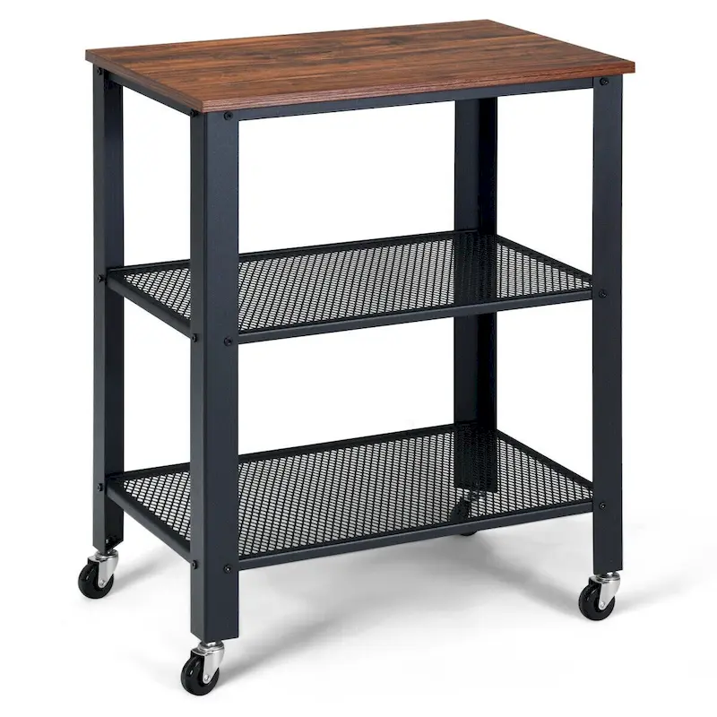 Industrial Serving Cart Kitchen Utility Cart