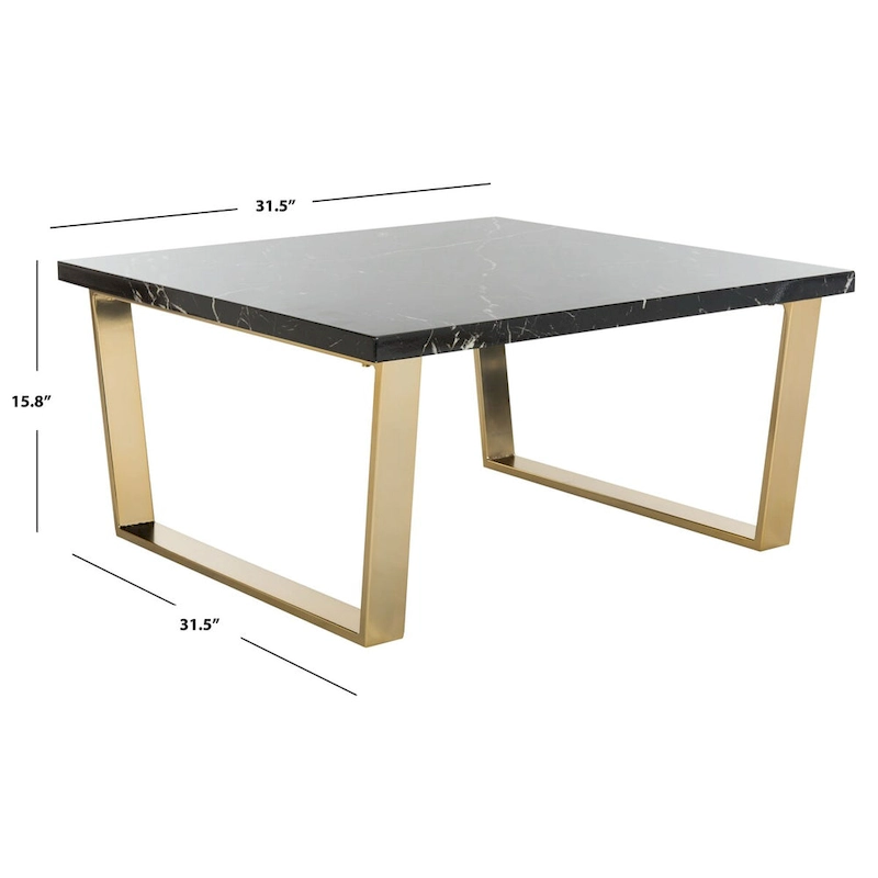 SAFAVIEH Bea Black/ Brass Square Coffee Table - 31.5
