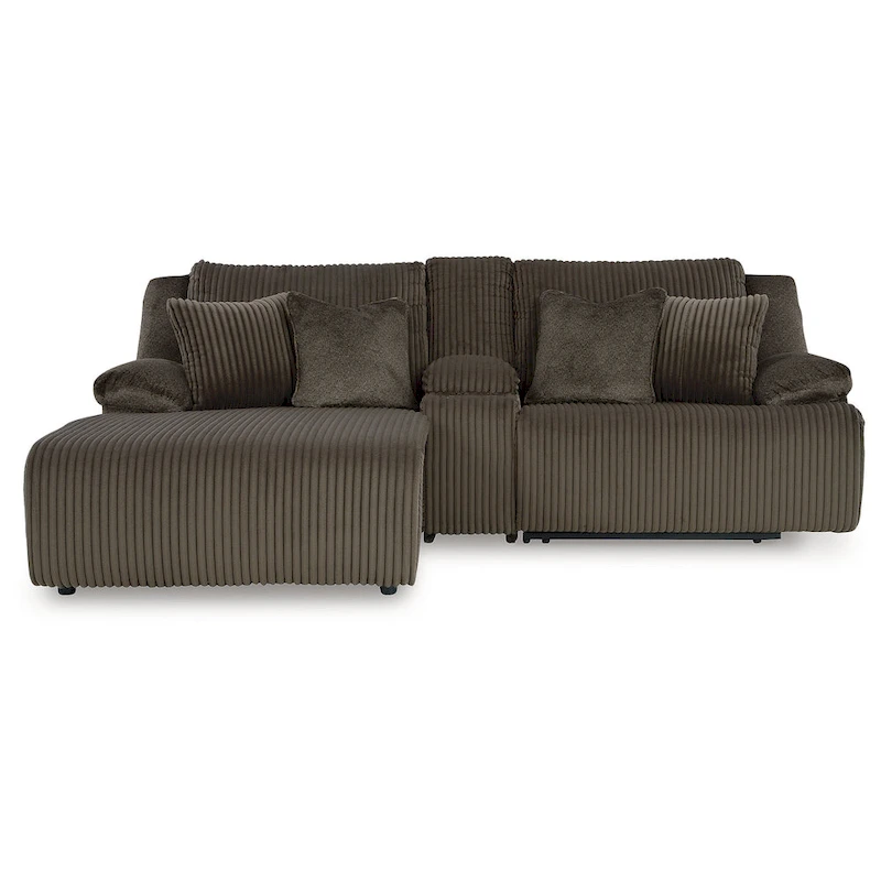 Signature Design by Ashley Top Tier 3-Piece Reclining Sectional with Chaise - 105W x 74D x 41H