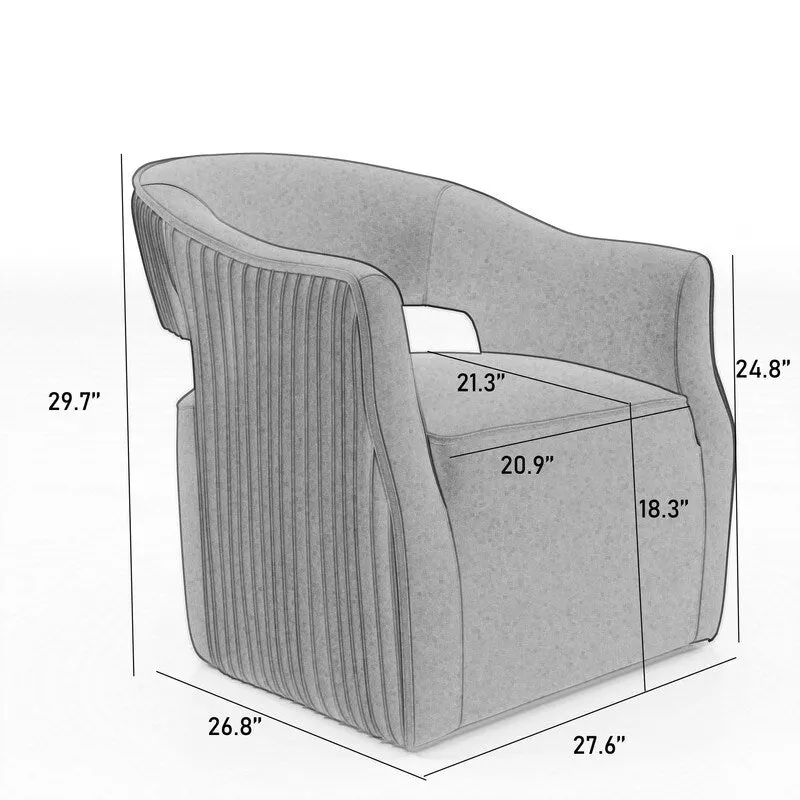 SEYNAR Modern Glam Velvet 360 Degree Swivel Open-Back Accent Armchair Set of 2