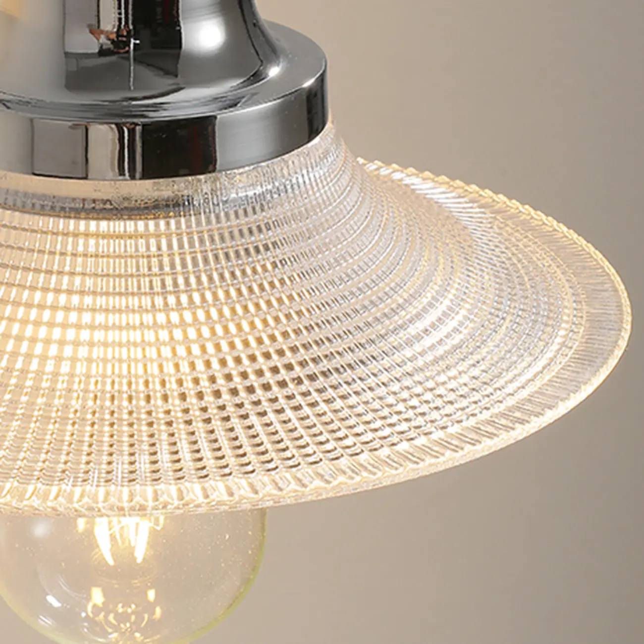 Modern Silver Clear Glass Shade Wall Sconce