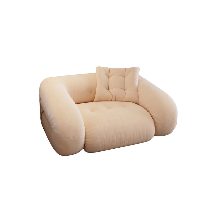 JASIWAY Modern Convertible Sleeper Sofa Chair Bed, White