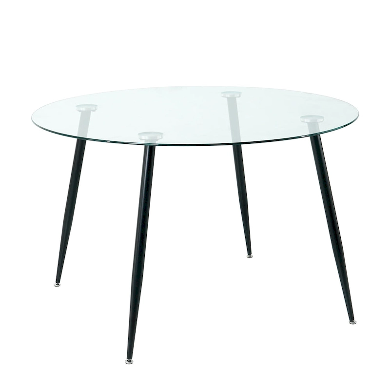 Modern simple glass table, high-quality tempered glass metal material
