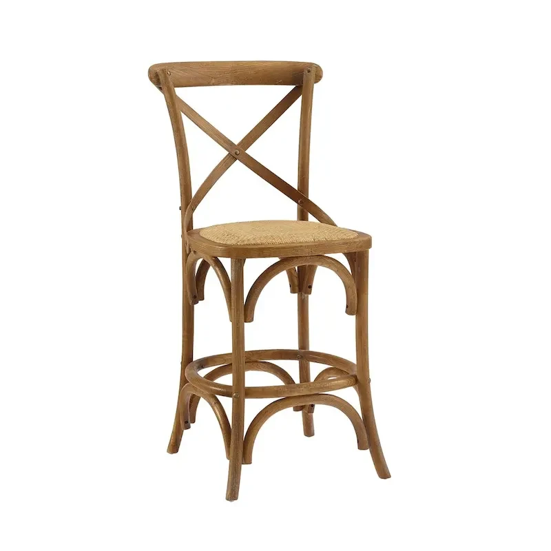 Rustic Cross Back Counter Stool