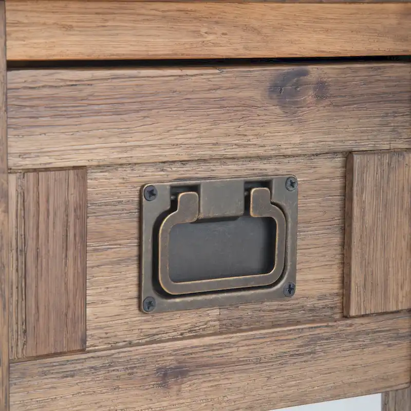 WYNDENHALL Garret SOLID ACACIA WOOD 14 inch Wide Rectangle Rustic Narrow Side Table - 14  W x 24  D x 20  H