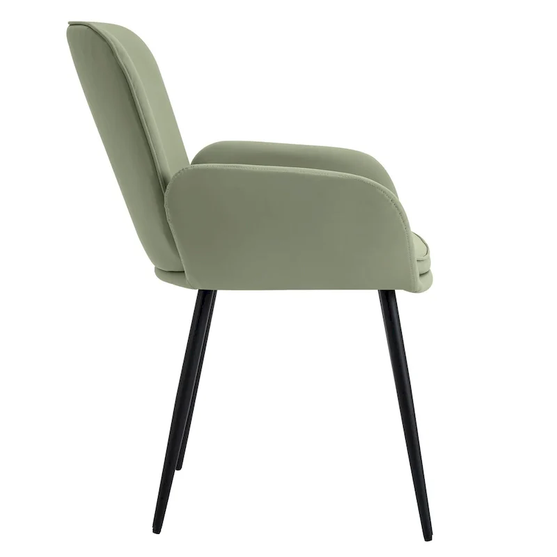 Set of 2 Cat-Scratch Resistant Dining Chairs with Gold Metal Legs