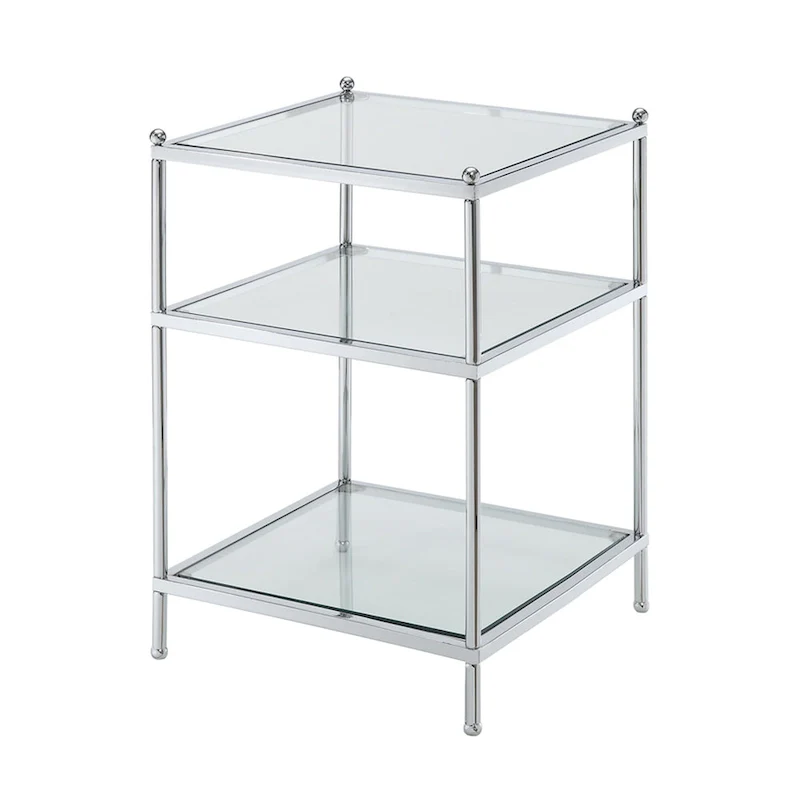 Convenience Concepts Royal Crest 3 Tier Glass End Table