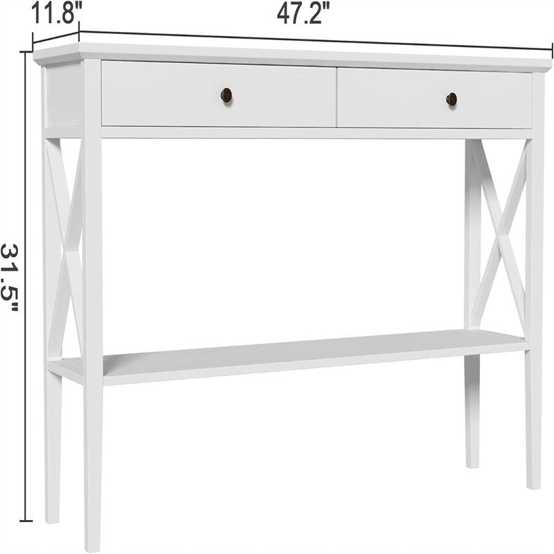 47 Console Table with Drawers - 11.81D x 47.24W x 31.5H