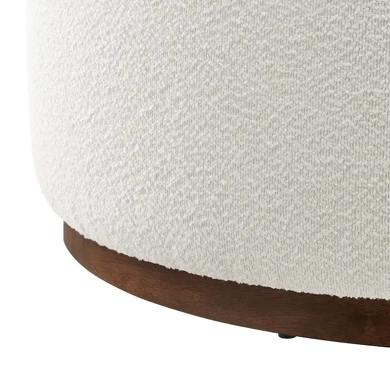 Tilden Large 23/29/38 Round Boucle Upholstered Ottoman