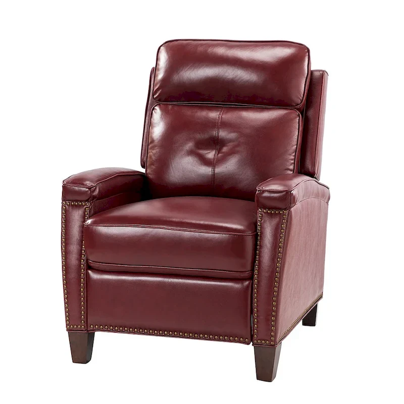 Gaspar Mid-Century  Pushback Recliner with Nailhead Trim by