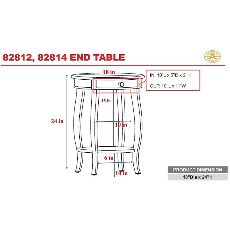 Walnut & Black End Tables by CUSchoice - 18Dia X 24H